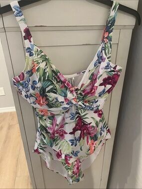 Tommy Bahama White Tropical Floral One-Piece Swimsuit